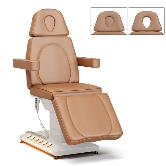 3 Motor Professional Esthetician Bed with LED Light, Fully Electric Massage Spa Table